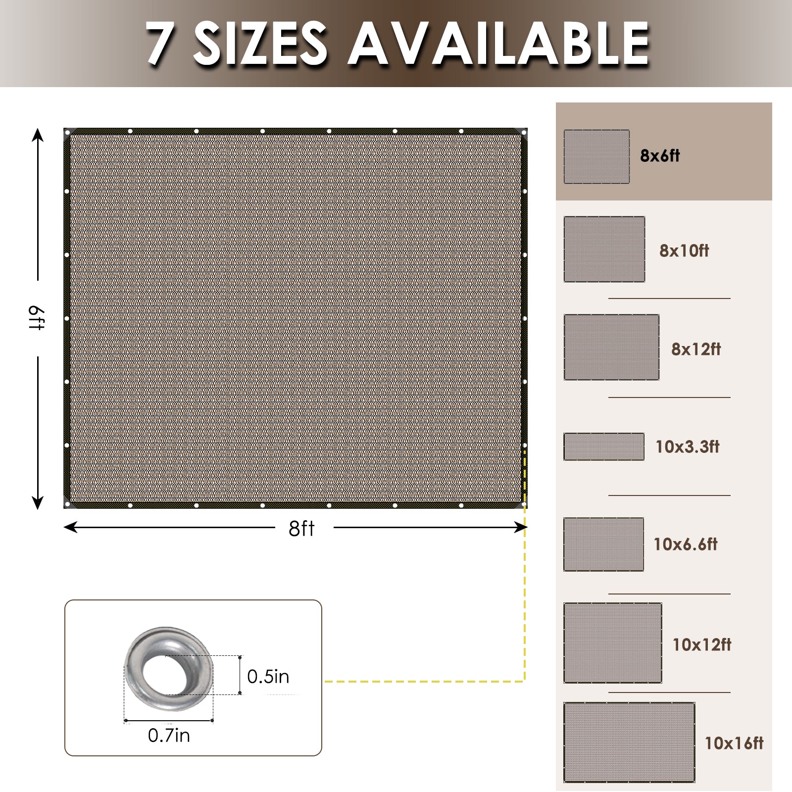 Shade Cloth for Garden - 90% UV Resistant, Breathable Mesh Tarps | UV Resistant Sun Shade Net, with Reinforced Gromments, Outdoor Sunshades for Patio, Greenhouse, Chicken Coop, Pergola, Canopy