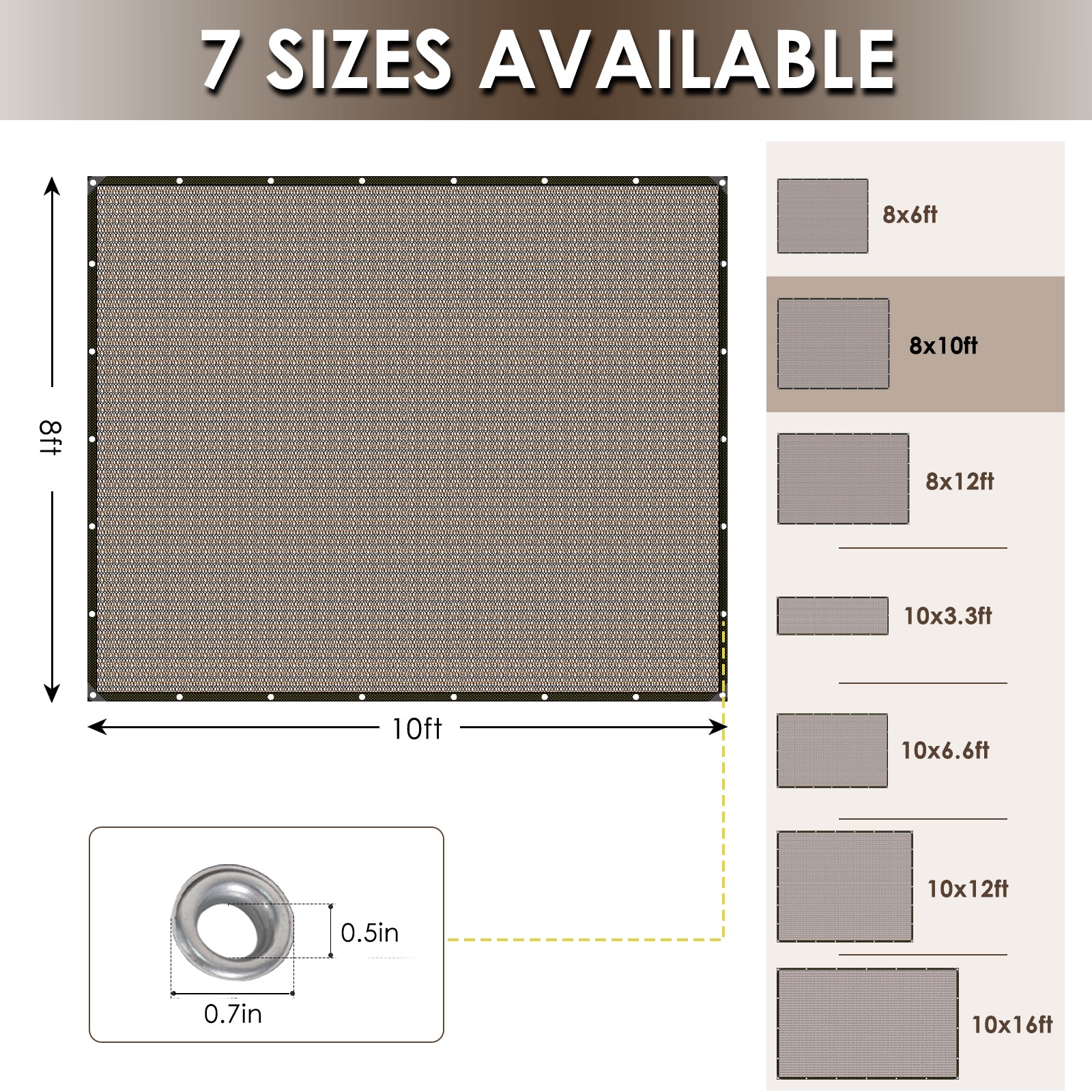 Shade Cloth for Garden - 90% UV Resistant, Breathable Mesh Tarps | UV Resistant Sun Shade Net, with Reinforced Gromments, Outdoor Sunshades for Patio, Greenhouse, Chicken Coop, Pergola, Canopy