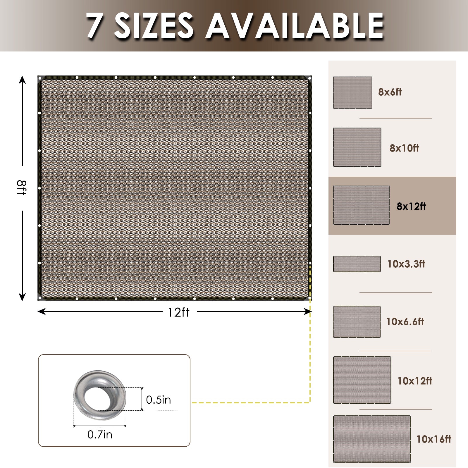 Shade Cloth for Garden - 90% UV Resistant, Breathable Mesh Tarps | UV Resistant Sun Shade Net, with Reinforced Gromments, Outdoor Sunshades for Patio, Greenhouse, Chicken Coop, Pergola, Canopy