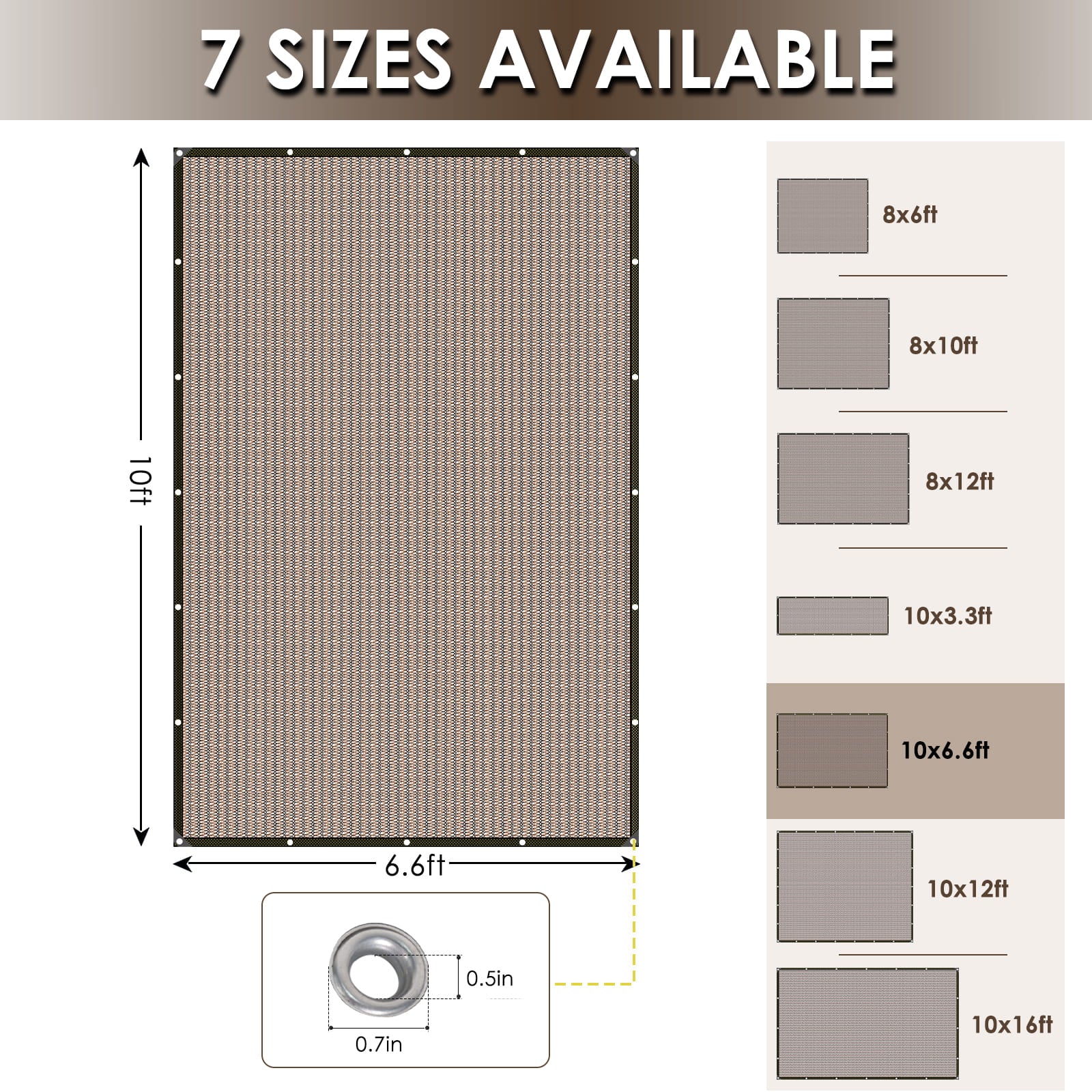 Shade Cloth for Garden - 90% UV Resistant, Breathable Mesh Tarps | UV Resistant Sun Shade Net, with Reinforced Gromments, Outdoor Sunshades for Patio, Greenhouse, Chicken Coop, Pergola, Canopy
