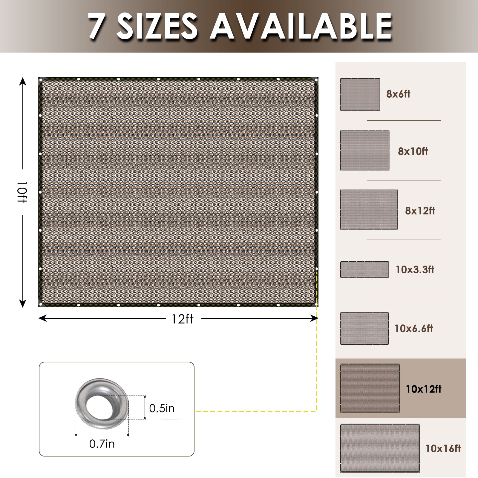 Shade Cloth for Garden - 90% UV Resistant, Breathable Mesh Tarps | UV Resistant Sun Shade Net, with Reinforced Gromments, Outdoor Sunshades for Patio, Greenhouse, Chicken Coop, Pergola, Canopy