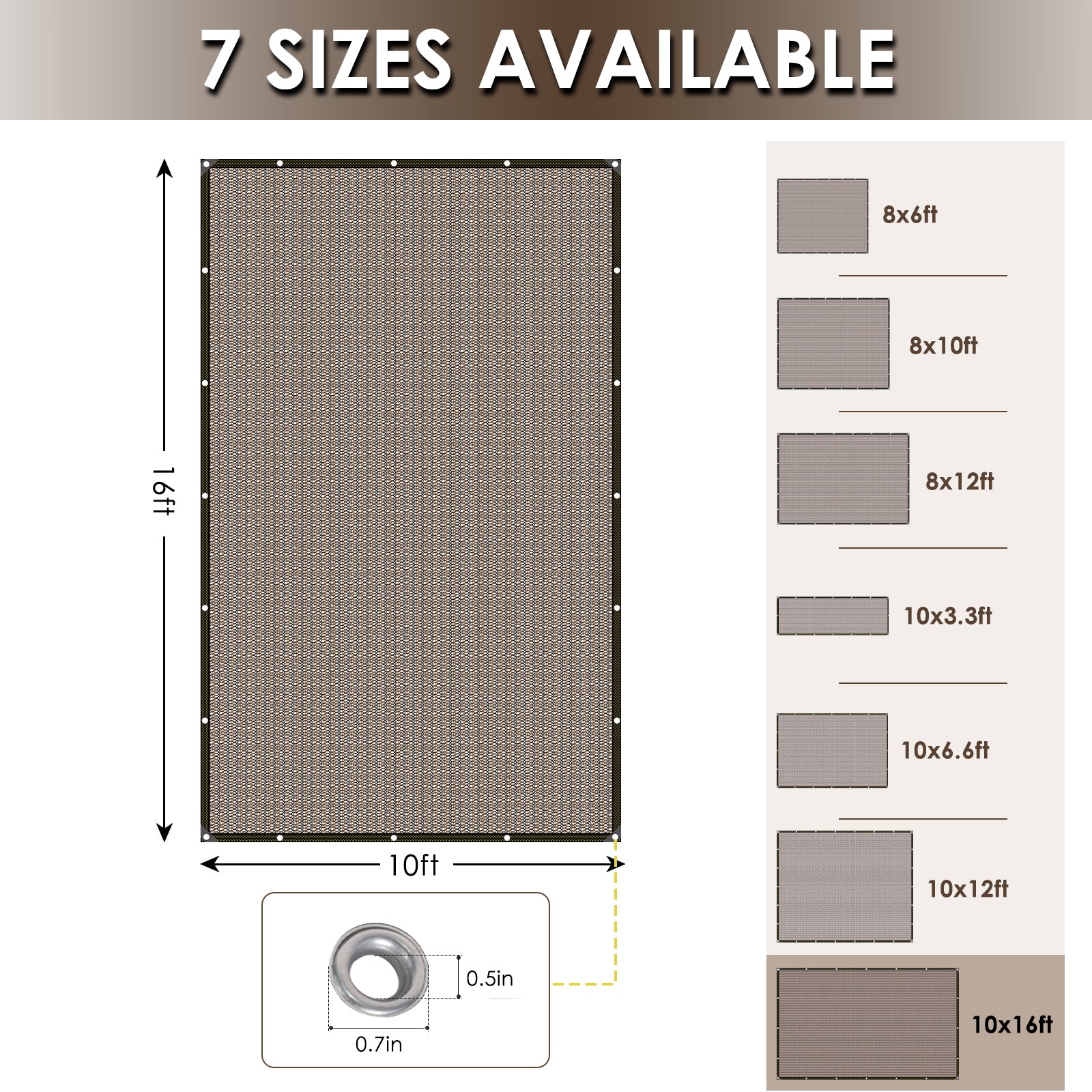 Shade Cloth for Garden - 90% UV Resistant, Breathable Mesh Tarps | UV Resistant Sun Shade Net, with Reinforced Gromments, Outdoor Sunshades for Patio, Greenhouse, Chicken Coop, Pergola, Canopy