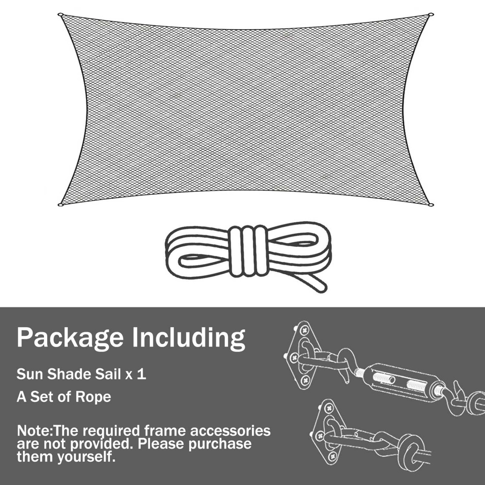 12' x 16' Rectangle Sun Shade Sail, Permeable Sail Shades Canopy Cloth Shelter Cover, 185 GSM HDPE 95% UV Blockage, Sunshade Awning Canopies Outdoor for Patio Garden Backyard Deck -Rust Red