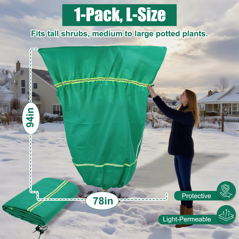 Plant Covers Freeze Protection for Winter, Frost Blankets for Outdoor Plants with Zipper Drawstring, Plant Freeze Protection Tree Cover Bags Cloth for Shrub Bush Fruit Potted