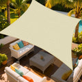 12' x 12' Square Sun Shade Sail, Permeable Sail Shades Canopy Cloth Shelter Cover, 185 GSM HDPE 95% UV Blockage, Sunshade Awning Canopies Outdoor for Patio Garden Backyard Deck -Cream
