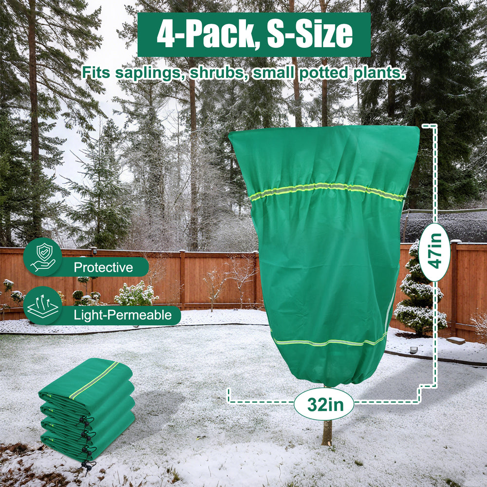 Plant Covers Freeze Protection for Winter, Frost Blankets for Outdoor Plants with Zipper Drawstring, Plant Freeze Protection Tree Cover Bags Cloth for Shrub Bush Fruit Potted