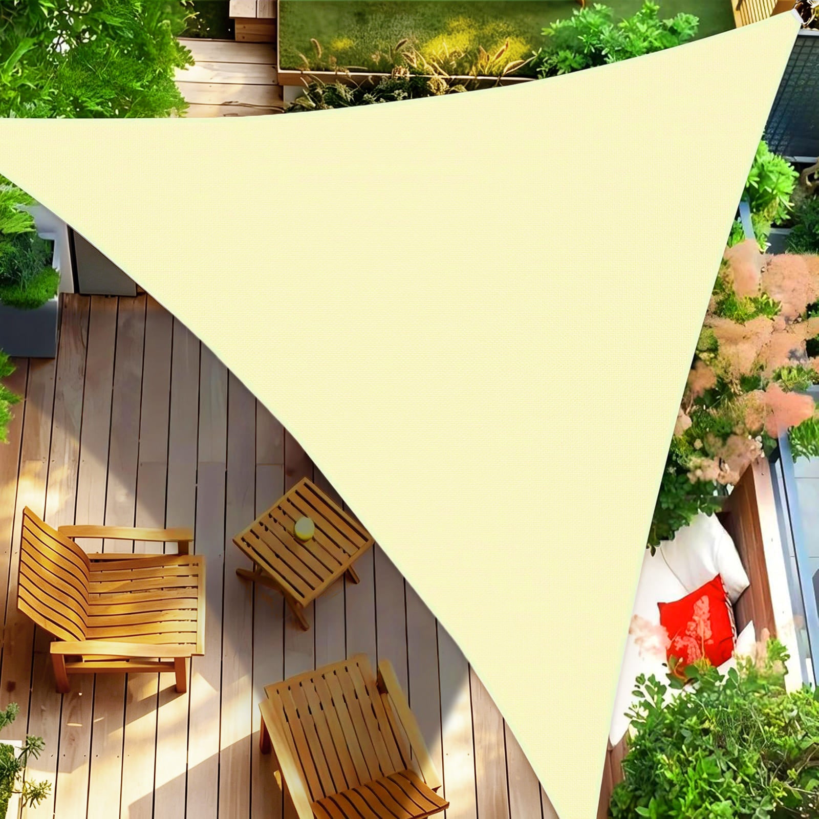 Waterproof Shade Sail, Polyester Sun Shade Sail  | 95% UV Block, Patio Sun Cover, Water Resistant Rain Shelter, Backyard Sunshade Awning Canopy for Outdoor Garden Yard Deck