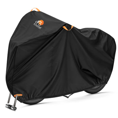 IC ICLOVER Bike Cover Waterproof Outdoor, 1 Bikes Storage Bicycle Covers for Outside, Bike Tarp with Lock Holes Against Rain Sun UV Dust Wind for Mountain Road City Ebike Hybrid Electric Bikes E-Bike