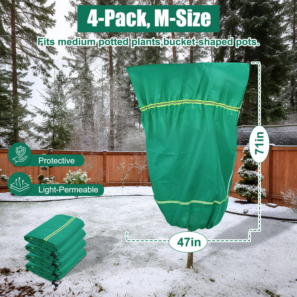Plant Covers Freeze Protection for Winter, Frost Blankets for Outdoor Plants with Zipper Drawstring, Plant Freeze Protection Tree Cover Bags Cloth for Shrub Bush Fruit Potted