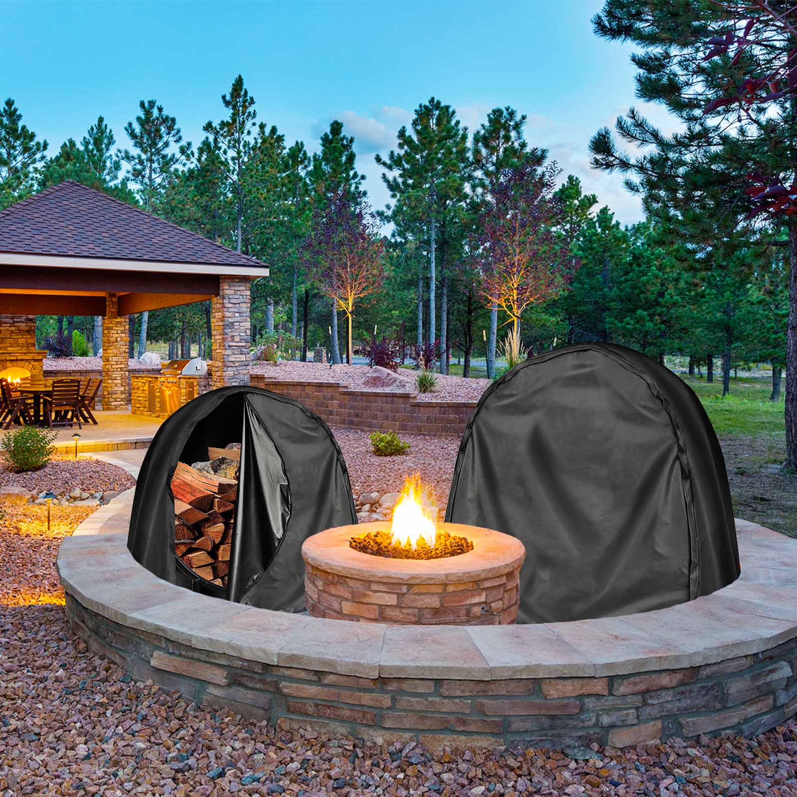 Log Rack Cover 8ft Outdoor Firewood Rack Cover Waterproof Wood Log