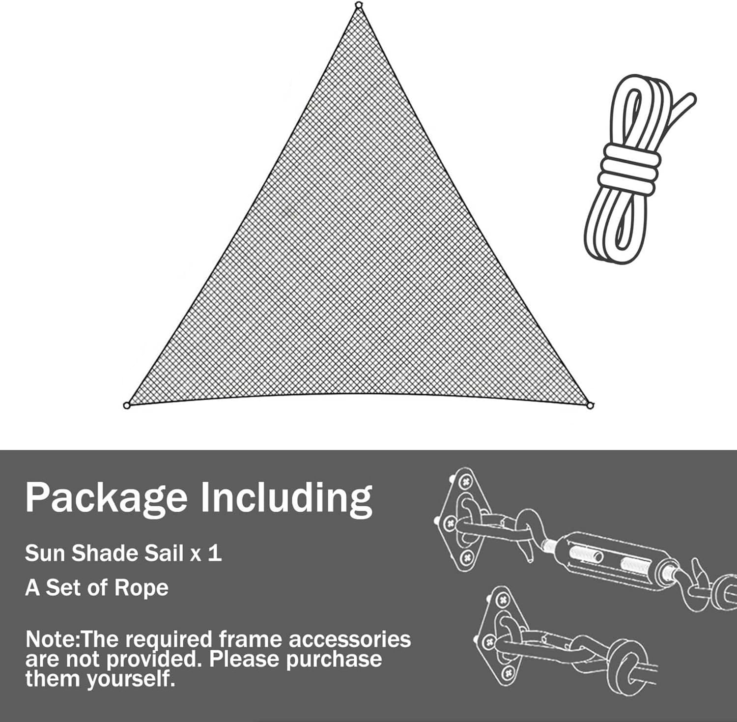 Sun Shade Sail, 95% UV Block Sun Sail Shade Canopy | 185 GSM HDPE Water & Air Permeable Canopy Cloth Shelter Cover, Sunshade Canopy Awning for Patio Garden Backyard Deck Outdoor