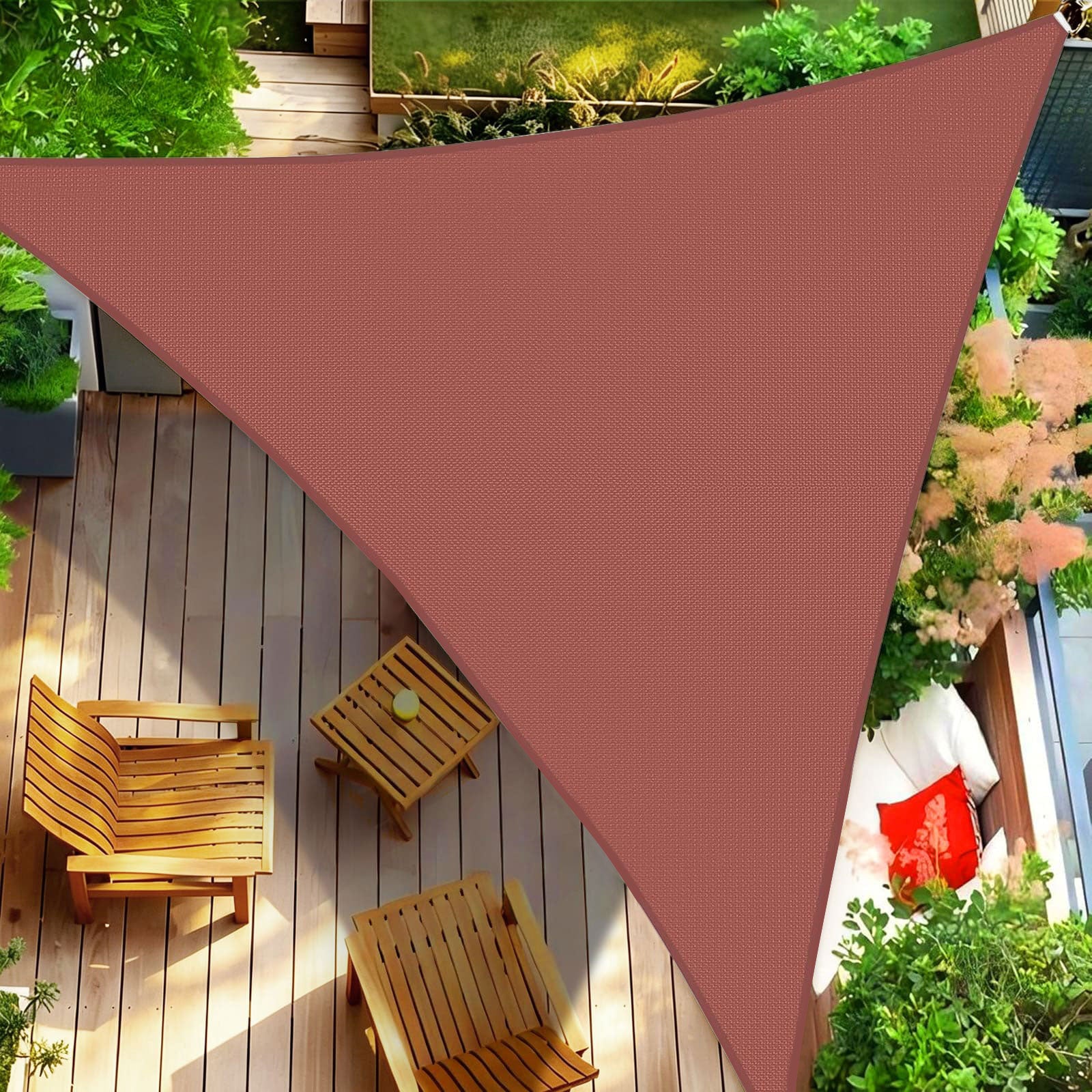 Waterproof Shade Sail, Polyester Sun Shade Sail  | 95% UV Block, Patio Sun Cover, Water Resistant Rain Shelter, Backyard Sunshade Awning Canopy for Outdoor Garden Yard Deck