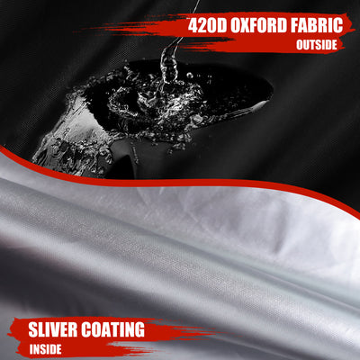 IC ICLOVER Bike Cover Waterproof Outdoor, 1 Bikes Storage Bicycle Covers for Outside, Bike Tarp with Lock Holes Against Rain Sun UV Dust Wind for Mountain Road City Ebike Hybrid Electric Bikes E-Bike