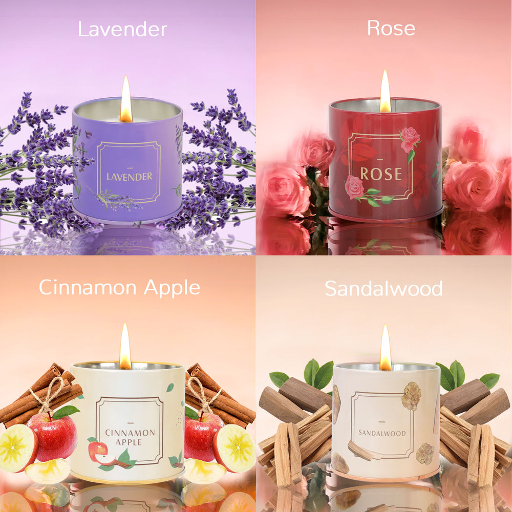 IC ICLOVER 4 Pack Scented Candles, Aromatherapy Candles for Home Scented, Natural Soy Wax Candle Set 7oz 50 Hour Long Lasting Candles, Jar Candles Gifts for Women Men Birthday Thanksgiving Christmas Valentine