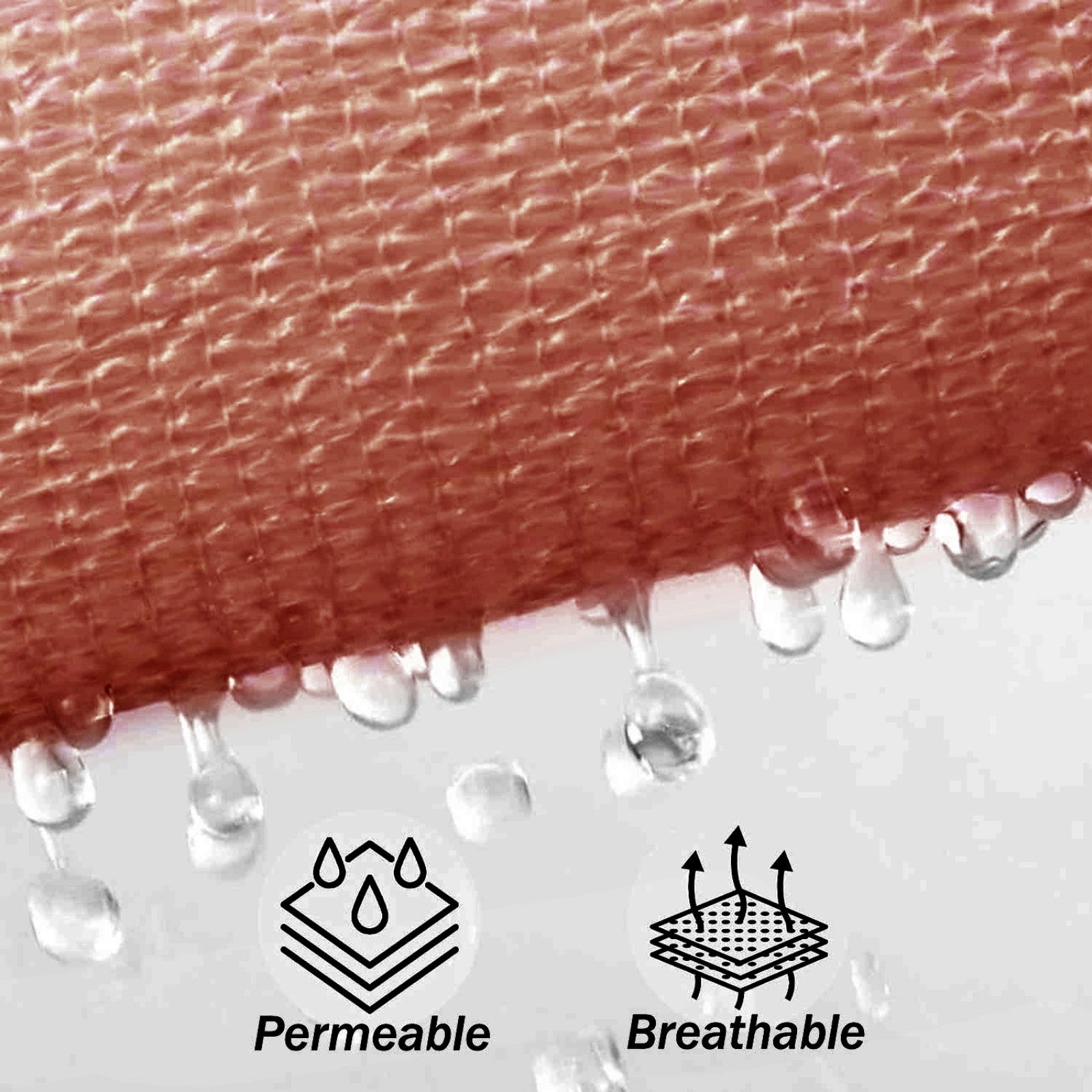 12' x 16' Rectangle Sun Shade Sail, Permeable Sail Shades Canopy Cloth Shelter Cover, 185 GSM HDPE 95% UV Blockage, Sunshade Awning Canopies Outdoor for Patio Garden Backyard Deck -Rust Red