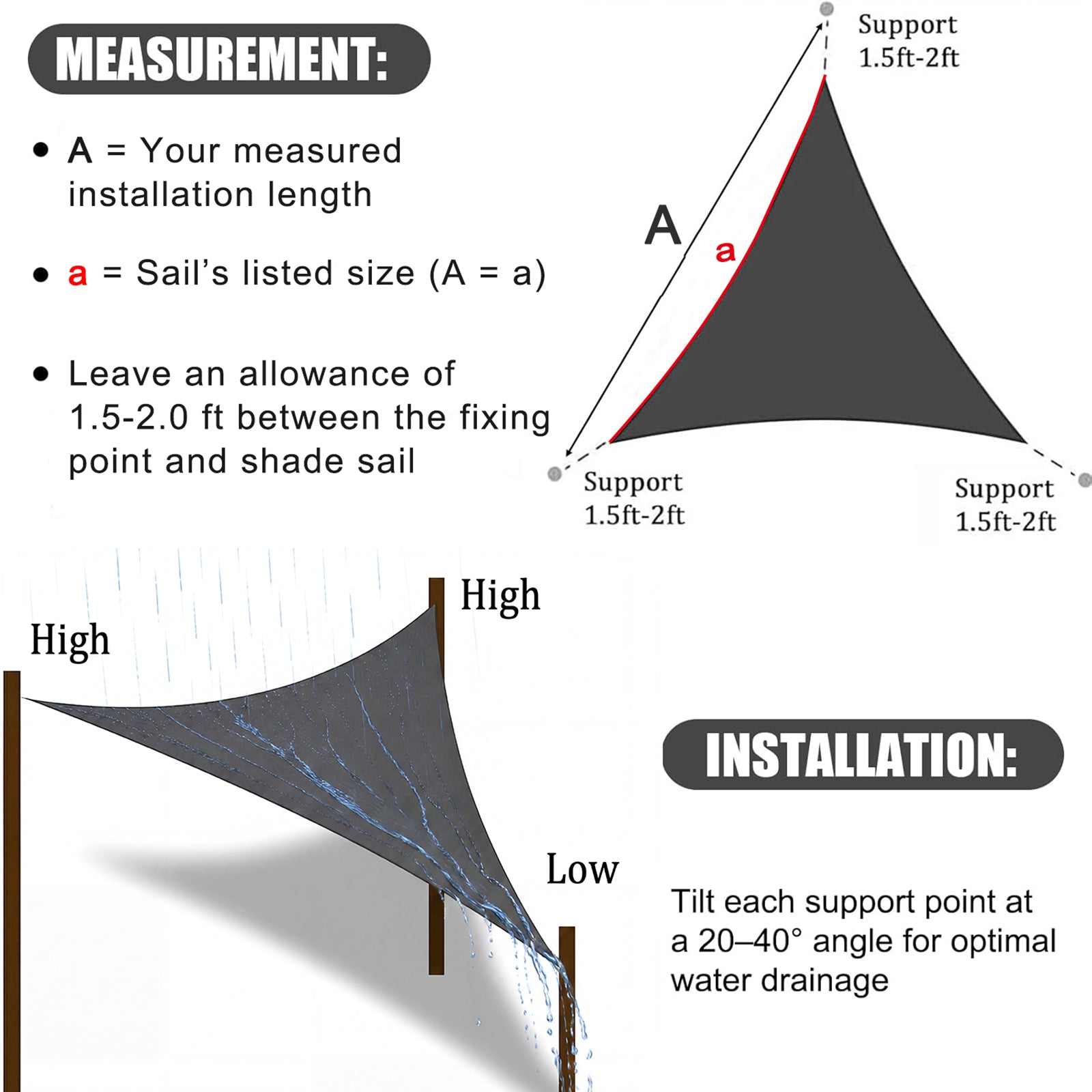 Waterproof Shade Sail, Polyester Sun Shade Sail  | 95% UV Block, Patio Sun Cover, Water Resistant Rain Shelter, Backyard Sunshade Awning Canopy for Outdoor Garden Yard Deck