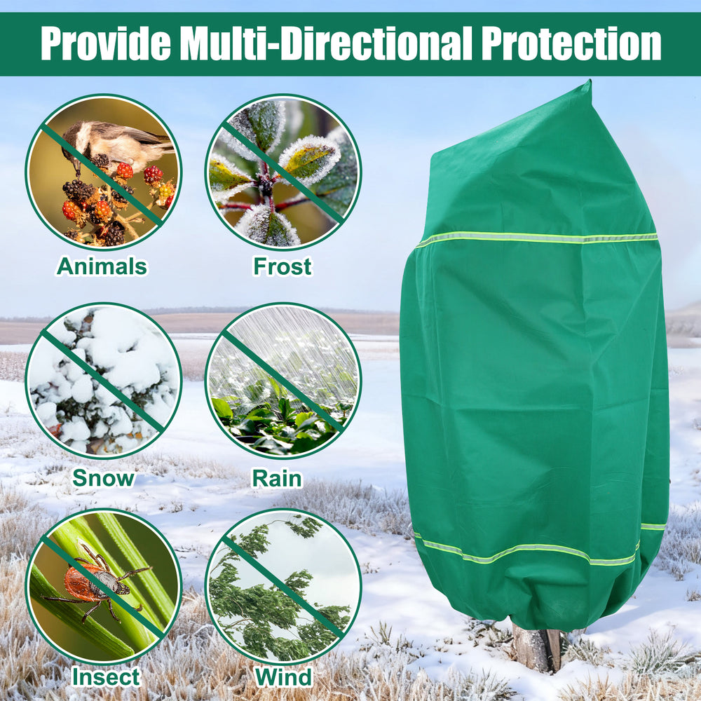 Plant Covers Freeze Protection for Winter, Frost Blankets for Outdoor Plants with Zipper Drawstring, Plant Freeze Protection Tree Cover Bags Cloth for Shrub Bush Fruit Potted
