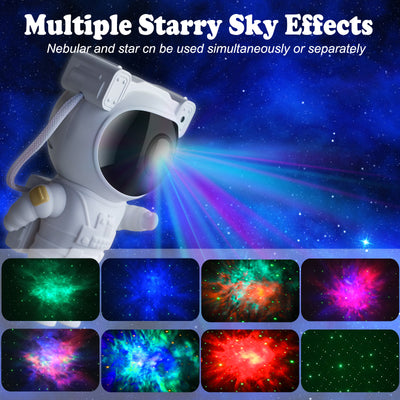 IC ICLOVER Astronaut Star Projector Night Light, Kids Room Decor Aesthetic, Galaxy Nebula Projector Light with Timer, 360°Adjustable with Remote Control, Space Gifts for Bedroom, Gaming Room