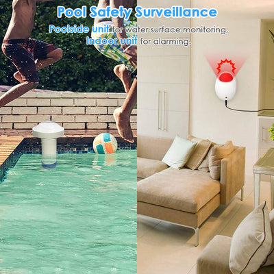 IC ICLOVER Pool Alarm with Remote Receiver, Underwater Immersion Drown Monitor System, Poolside Alarms for Inground Pools, Secure with Screws, Kids Toddler Pets Swimming Pool Safety Guard Protection