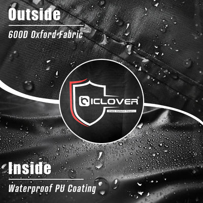 IC ICLOVER Exercise Bike Cover - Upright Bicycle Protective Covers Outdoor 600D Waterproof Dustproof, Stationary Indoor Cycling Bikes Storage with 4 Windproof Buckles for Peloton Yosuda Cursor Fitness