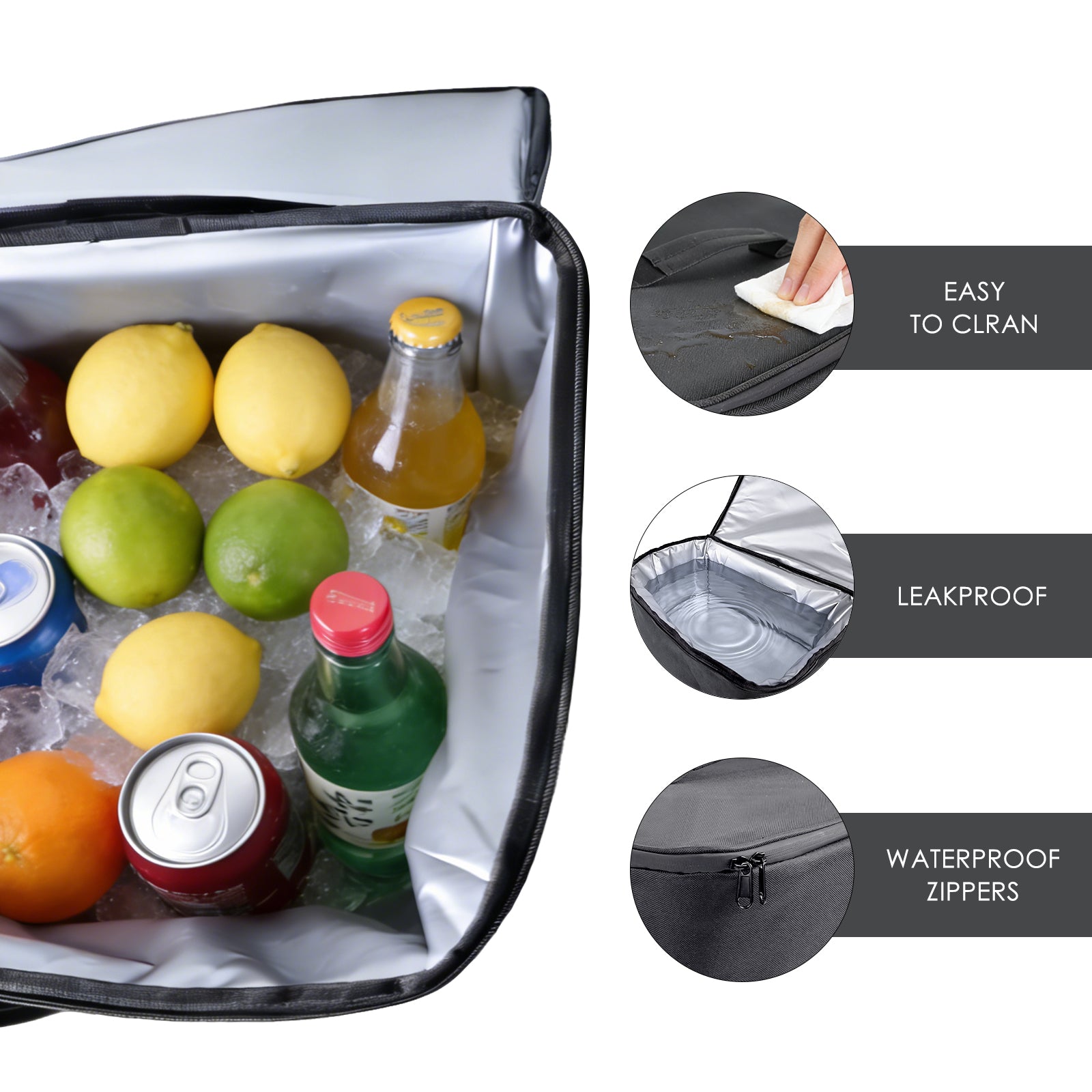 Tesla Model Y Frunk Cooler Bag, 600D Waterproof Leak Proof Insulated Front Trunk Soft Coolers, Tesla Frunk Organizer Storage Bags with Zipper Shoulder Strap for Model Y Travel Camping Picnic - 2 Packs