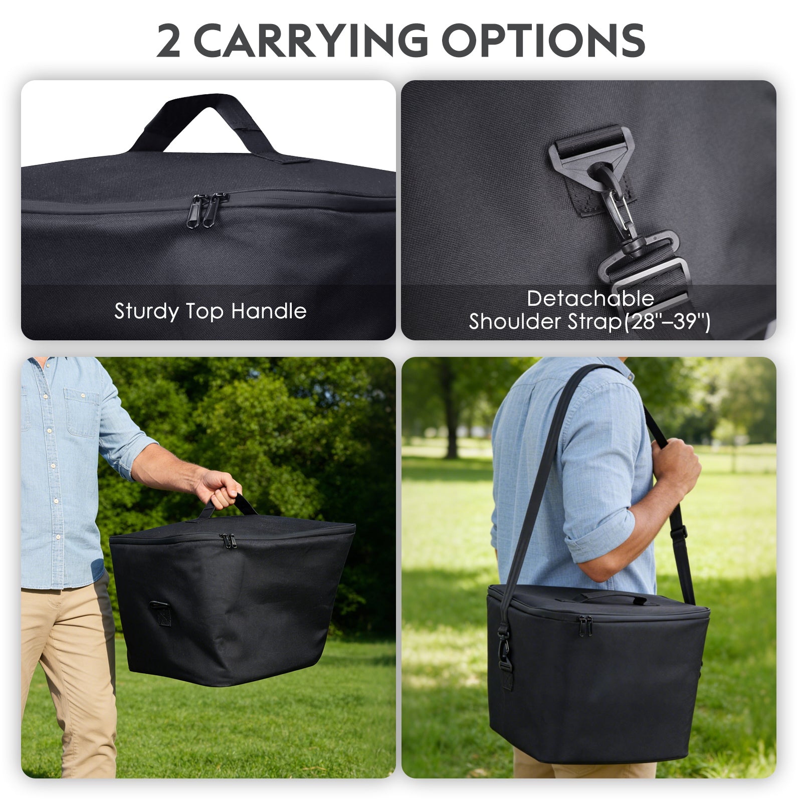 Tesla Model Y Frunk Cooler Bag, 600D Waterproof Leak Proof Insulated Front Trunk Soft Coolers, Tesla Frunk Organizer Storage Bags with Zipper Shoulder Strap for Model Y Travel Camping Picnic - 2 Packs