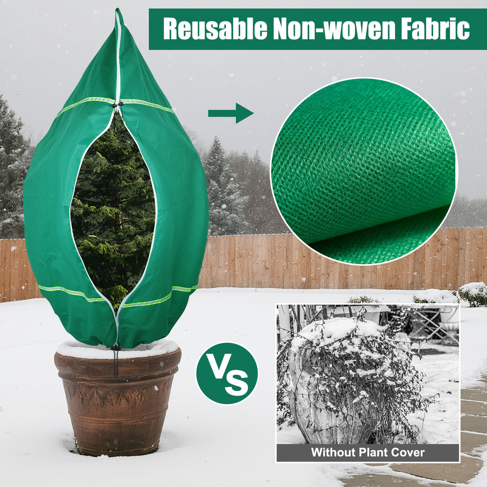 Plant Covers Freeze Protection for Winter, Frost Blankets for Outdoor Plants with Zipper Drawstring, Plant Freeze Protection Tree Cover Bags Cloth for Shrub Bush Fruit Potted