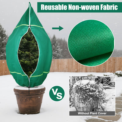 Plant Covers Freeze Protection for Winter, Frost Blankets for Outdoor Plants with Zipper Drawstring, Plant Freeze Protection Tree Cover Bags Cloth for Shrub Bush Fruit Potted