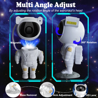 IC ICLOVER Astronaut Star Projector Night Light, Kids Room Decor Aesthetic, Galaxy Nebula Projector Light with Timer, 360°Adjustable with Remote Control, Space Gifts for Bedroom, Gaming Room