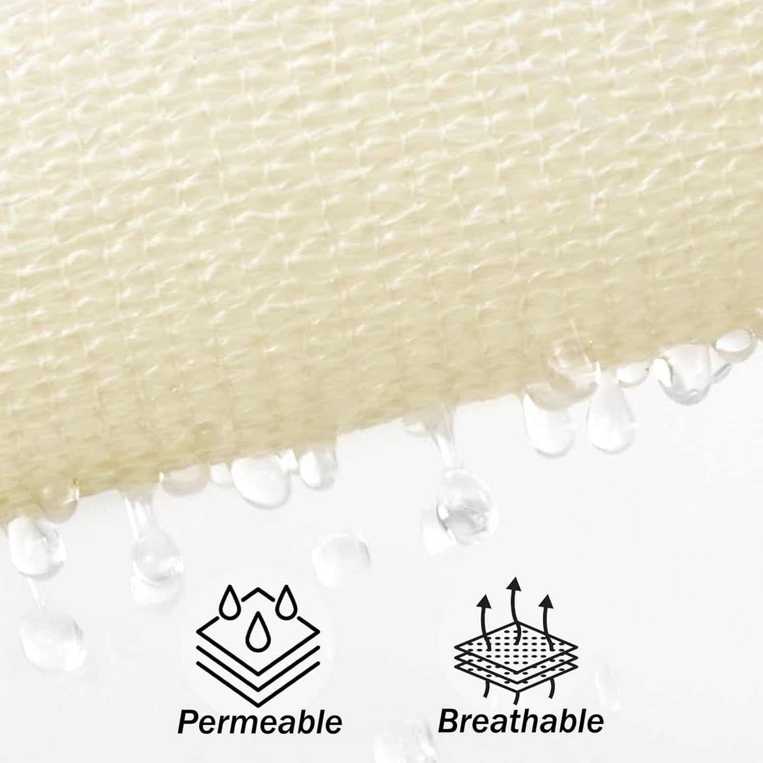 Sun Shade Sail, 95% UV Block Sun Sail Shade Canopy | 185 GSM HDPE Water & Air Permeable Canopy Cloth Shelter Cover, Sunshade Canopy Awning for Patio Garden Backyard Deck Outdoor