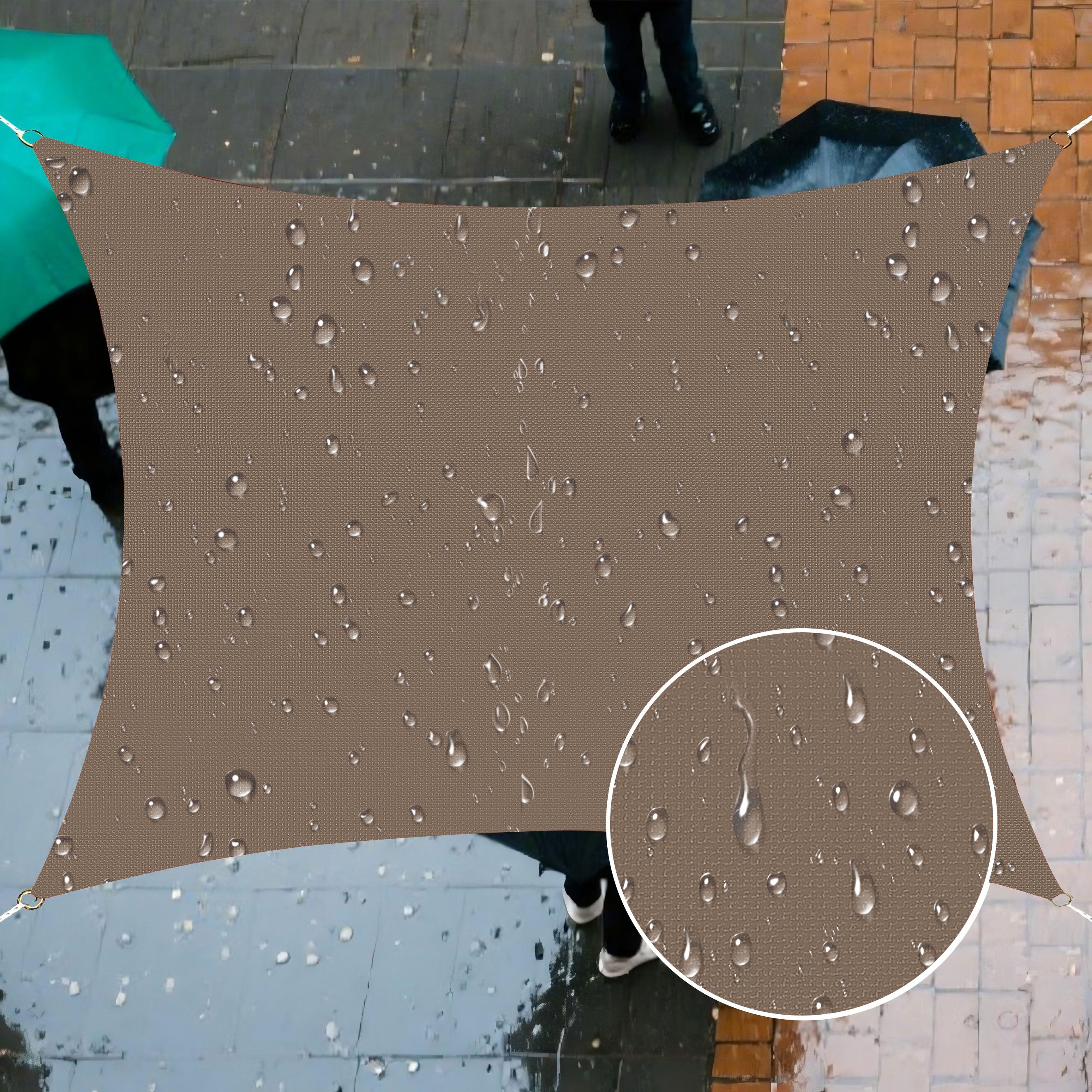 12' x 16' Rectangle Waterproof Sun Shade Sail, Sail Shades Canopy Cloth Shelter Cover, 95% UV Blockage & Water Resistant, Sunshade Awning Canopies Outdoor for Patio Garden Backyard Deck -Brown