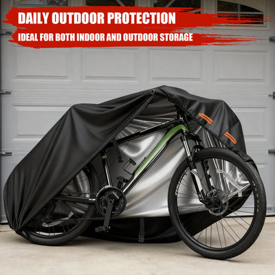 IC ICLOVER Bike Cover Waterproof Outdoor, 1 Bikes Storage Bicycle Covers for Outside, Bike Tarp with Lock Holes Against Rain Sun UV Dust Wind for Mountain Road City Ebike Hybrid Electric Bikes E-Bike