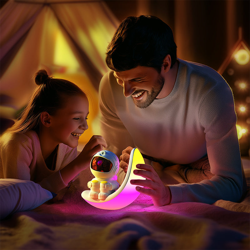 IC ICLOVER Astronaut Star Projector Night Light, Kids Room Decor Aesthetic, Galaxy Nebula Projector Light with Timer, 360°Adjustable with Remote Control, Space Gifts for Bedroom, Gaming Room