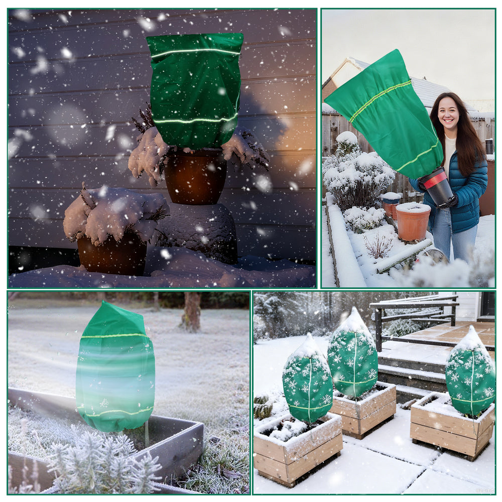 Plant Covers Freeze Protection for Winter, Frost Blankets for Outdoor Plants with Zipper Drawstring, Plant Freeze Protection Tree Cover Bags Cloth for Shrub Bush Fruit Potted