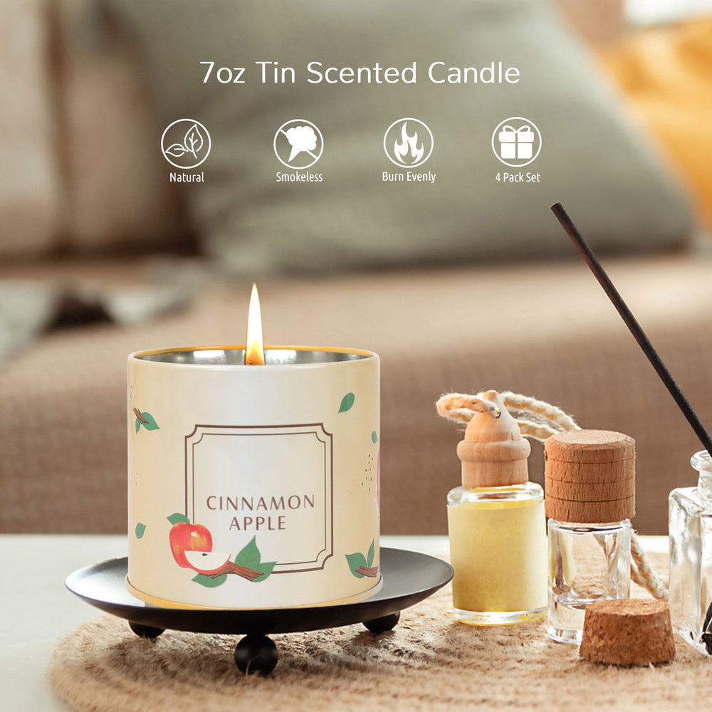 IC ICLOVER 4 Pack Scented Candles, Aromatherapy Candles for Home Scented, Natural Soy Wax Candle Set 7oz 50 Hour Long Lasting Candles, Jar Candles Gifts for Women Men Birthday Thanksgiving Christmas Valentine