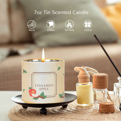 IC ICLOVER 4 Pack Scented Candles, Aromatherapy Candles for Home Scented, Natural Soy Wax Candle Set 7oz 50 Hour Long Lasting Candles, Jar Candles Gifts for Women Men Birthday Thanksgiving Christmas Valentine