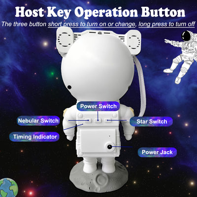 IC ICLOVER Astronaut Star Projector Night Light, Kids Room Decor Aesthetic, Galaxy Nebula Projector Light with Timer, 360°Adjustable with Remote Control, Space Gifts for Bedroom, Gaming Room