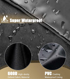 Mobile TV Stand Cover - Waterproof Outdoor Television Screen Protector with Side Zipper -Black