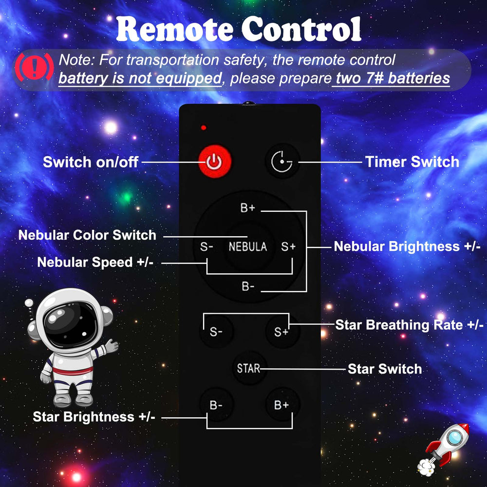IC ICLOVER Astronaut Star Projector Night Light, Kids Room Decor Aesthetic, Galaxy Nebula Projector Light with Timer, 360°Adjustable with Remote Control, Space Gifts for Bedroom, Gaming Room