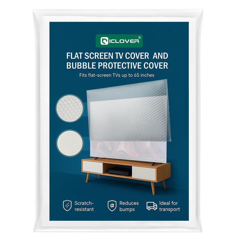 IC ICLOVER Foam Flat Screen TV Cover and Bubble TV Protective Cover, Fits Up to 65