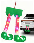 Elf Legs for Car Trunk, Christmas Elves Legs Car Decoration with LED Lights, Elf Legs Car Decor with Multicolor LEDs, Plush Santa Elf Leg Pendant, Xmas Elf Feet Hanging Ornament Gift, Fits Most Vehicles