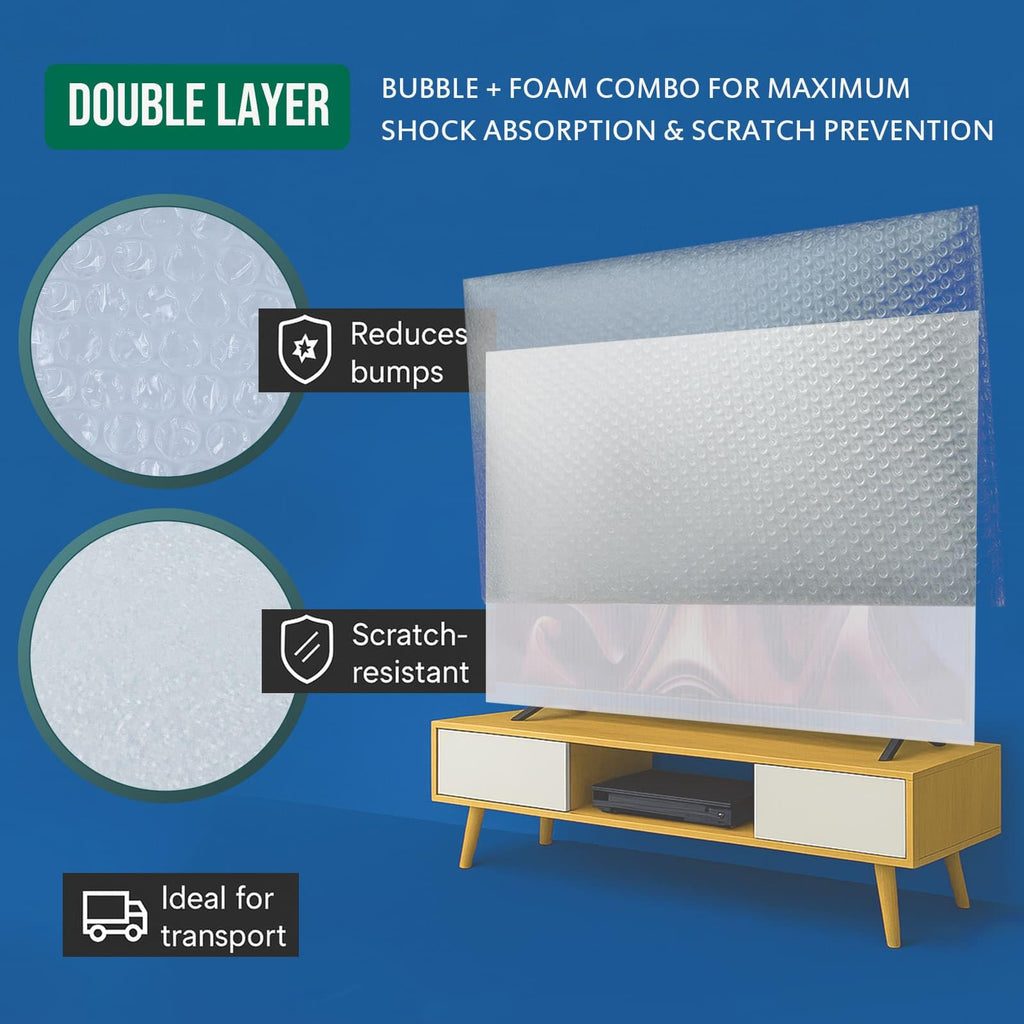 Foam Flat Screen TV Cover - Flat Screen TV Protection with Bubble TV Protective Cover