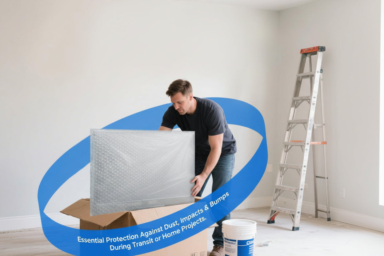 Foam Flat Screen TV Cover - Flat Screen TV Protection with Bubble TV Protective Cover