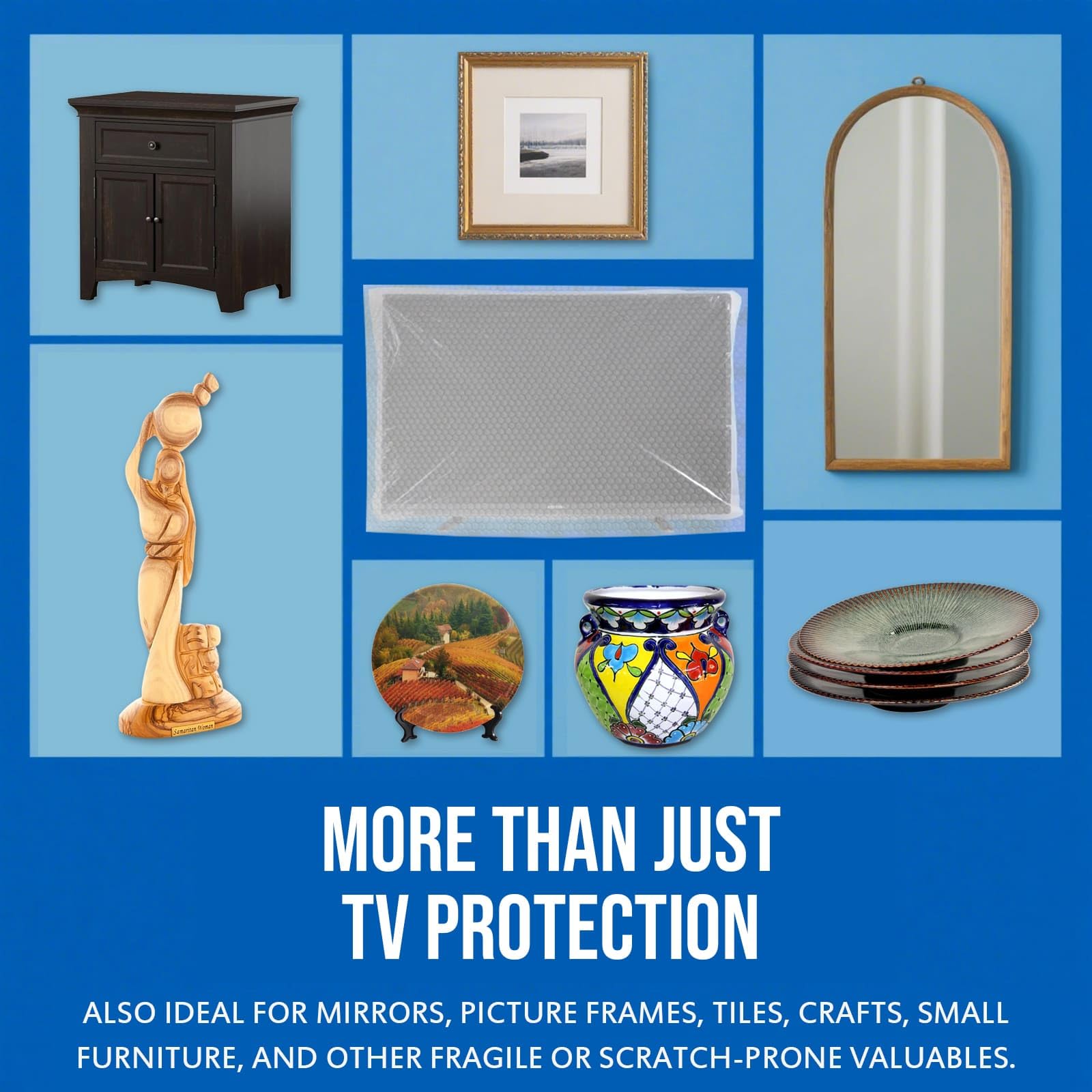 Foam Flat Screen TV Cover - Flat Screen TV Protection with Bubble TV Protective Cover