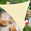 16' x 16' x 16' Triangle Waterproof Sun Shade Sail, Sail Shades Canopy Cloth Shelter Cover, 95% UV Blockage & Water Resistant, Sunshade Awning Canopies Outdoor for Patio Garden Backyard Deck -Cream