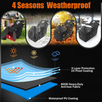 IC ICLOVER Snow Blower Cover, 3D-Clipping Fits Most Electric Two Stage Snowblowers, 600D Heavy Duty Waterproof Snow Thrower Cover, Windproof UV Sun Proof with Air Vents, 24-26inch Snow Blower Outdoor Protector