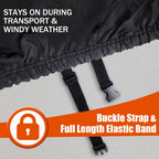 IC ICLOVER Snow Blower Cover, 3D-Clipping Fits Most Electric Two Stage Snowblowers, 600D Heavy Duty Waterproof Snow Thrower Cover, Windproof UV Sun Proof with Air Vents, 24-26inch Snow Blower Outdoor Protector