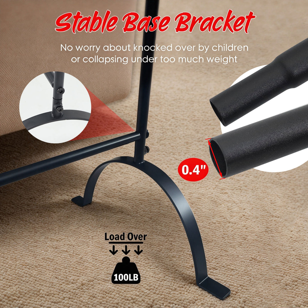 Merry Christmas Stocking Holder Stand — 2.6FT Floor Rack with 10 Hooks