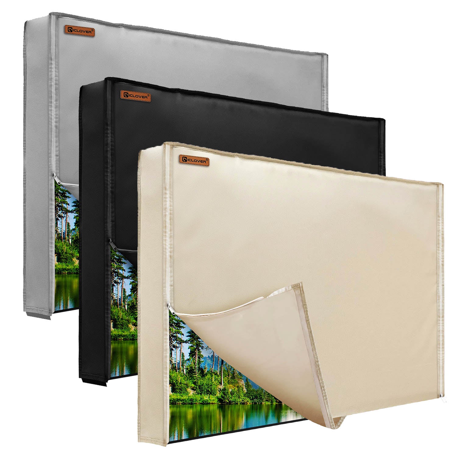 TV Cover for Amazon Fire TV - Weatherproof TV Screen Protector with Zipper & Remote Control Pocket