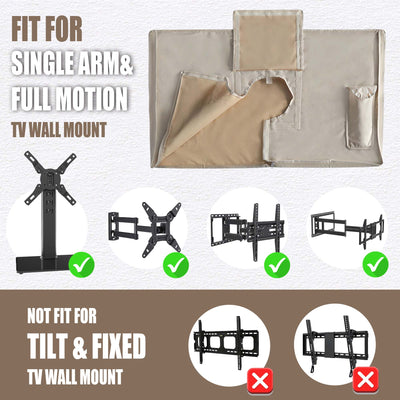 IC ICLOVER Outdoor TV Cover for Amazon Fire TV 43/50/55/65, 600D Heavy Duty 4 Season Weatherproof TV Screen Protector with Waterproof Zipper Velcro&Remote Control Pocket, Outside Television Cover